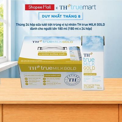 Thùng 24 hộp sữa tươi tiệt trùng vị tự nhiên TH true MILK GOLD dành cho người lớn tuổi 180ml