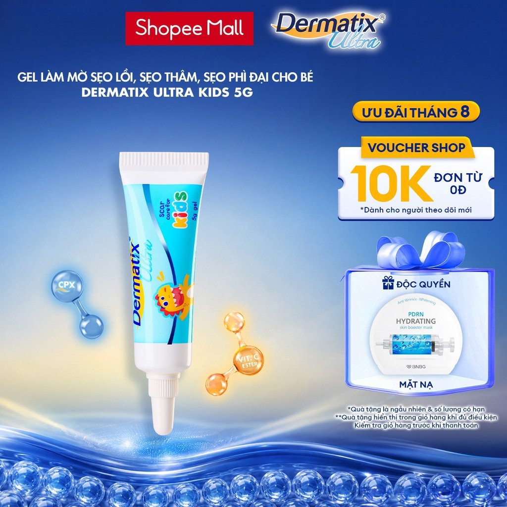 Gel làm mờ sẹo và làm phẳng sẹo lồi, sẹo thâm cho bé Dermatix Ultra Kids 5g