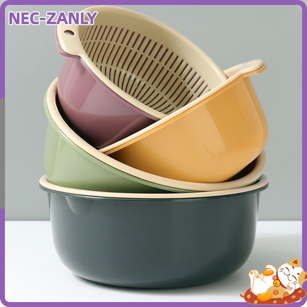 Giỏ thoát nước nhà bếp NEC-ZANLY, Giỏ rửa & thoát nước 2in1 đa chức năng, Giỏ đựng rau tươi đựng đồ 