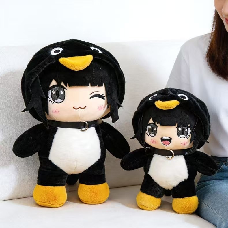 Crystal Velvet Penguin Plushie - Búp bê bé gái GuguGaga Kawaii có áo Hoodie để trang trí phòng