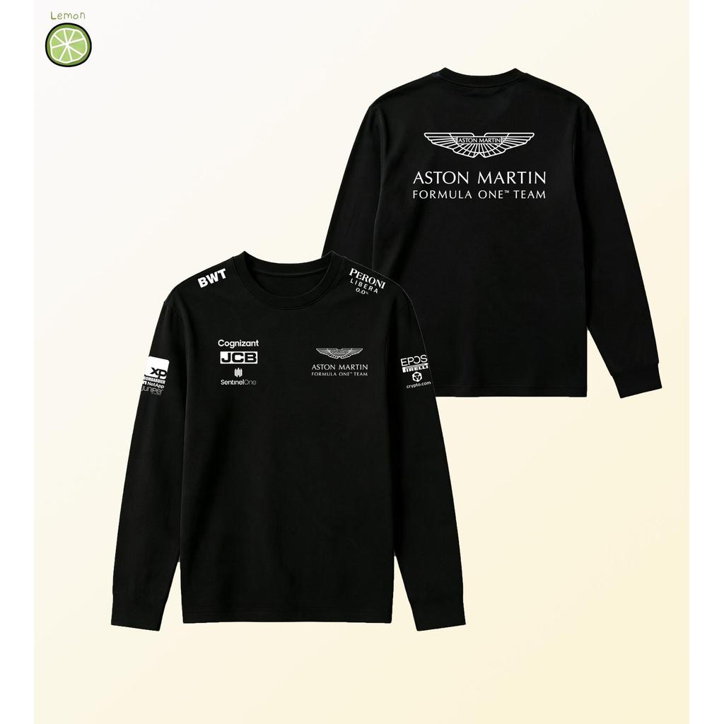 Mới Aston Martin Racing Team Vettel StrolF1 Áo thun dài tay dành cho nam và nữ tay áo