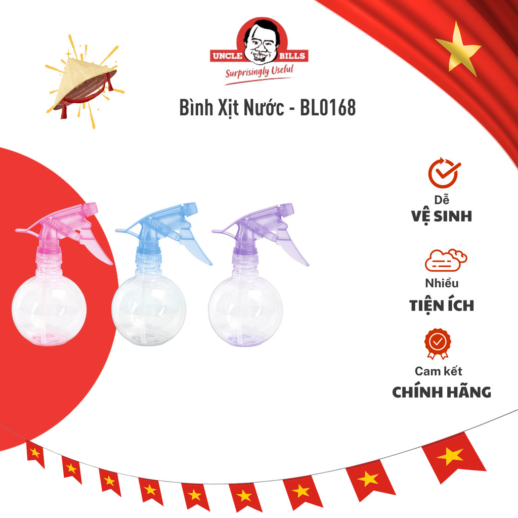 Bình Xịt Nước UNCLE BILLS Tiện Lợi Phun Sương Đều Dễ Dàng Sử Dụng Nhiều Màu - BL0168