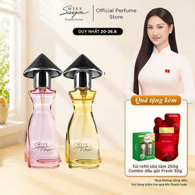 [Crush – Gây Thương Nhớ] Combo Nước Hoa Nữ Miss Saigon Elegance Ruby 15ml & Amber 15ml - Hương Ngọt, Nữ Tính