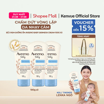 Combo 3 Kem dưỡng ẩm Aveeno Baby Dermexa Cream 100g