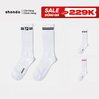 Tất Vớ Nam Nữ Cổ Cao Chất Liệu Cotton Co Giãn 4 Chiều Mềm Mại, Thoáng Mát Logo Số 12 Màu Trắng Phối Nhiều Màu