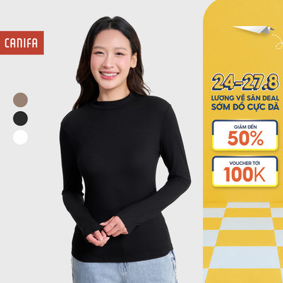 Áo giữ nhiệt nữ CANIFA cổ lửng dài tay giữ ấm tốt 6IT25W004