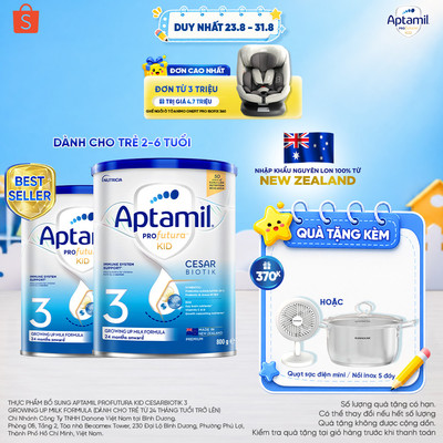 [MUA LÀ CÓ QUÀ] CB2 Sữa bột Aptamil Kid Cesarbiotik New Zealand số 3 - Synbiotic đặc chế