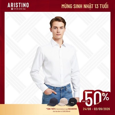 Áo Sơ Mi Trắng Dài Tay Aristino Regular Fit Sợi Bamboo Tự Nhiên Mềm Mịn Thoáng Mát ALS600EDP01