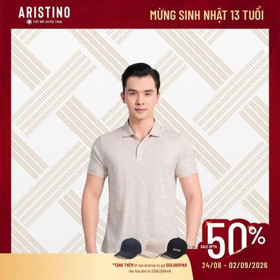 Áo Polo Nam Tay Ngắn Họa Tiết Aristino Business Cotton Regular Fit 1PS060AZ