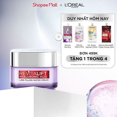 Kem dưỡng siêu cấp ẩm, giúp làm căng mượt da và giảm nếp nhăn L'Oreal Paris Revitalift 1.5% Hyaluronic Acid 50ml
