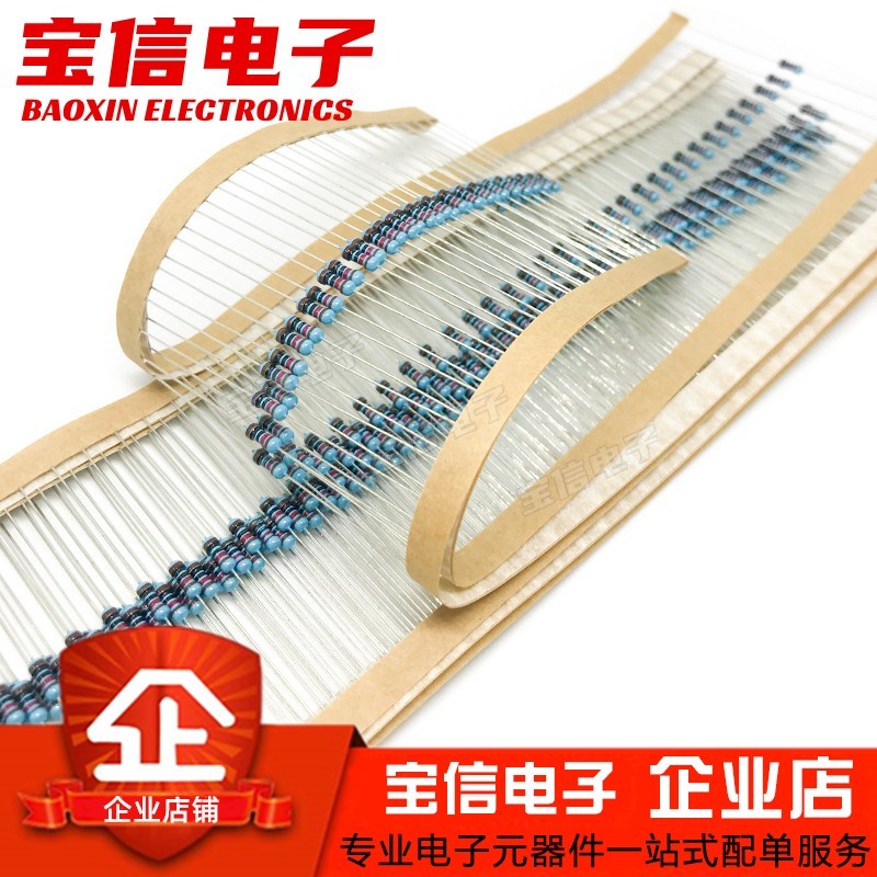 1 / 4W Kim Loại Phim Điện Trở Thành Phần 1% Vòng Màu 1K2k 100K 47K470 10 Ou 100 Ou 120 Om m