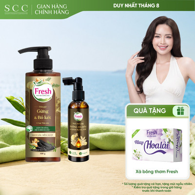 COMBO 1 Dầu Gội Fresh Thảo Mộc Dưỡng Sinh 480g Và 1 Xịt Tinh Chất Fresh TMDS Giúp Dưỡng Da Đầu Và Giảm Rụng Tóc 100ml