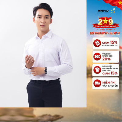 Áo sơ mi nam dài tay màu trắng May 10 mã AT049