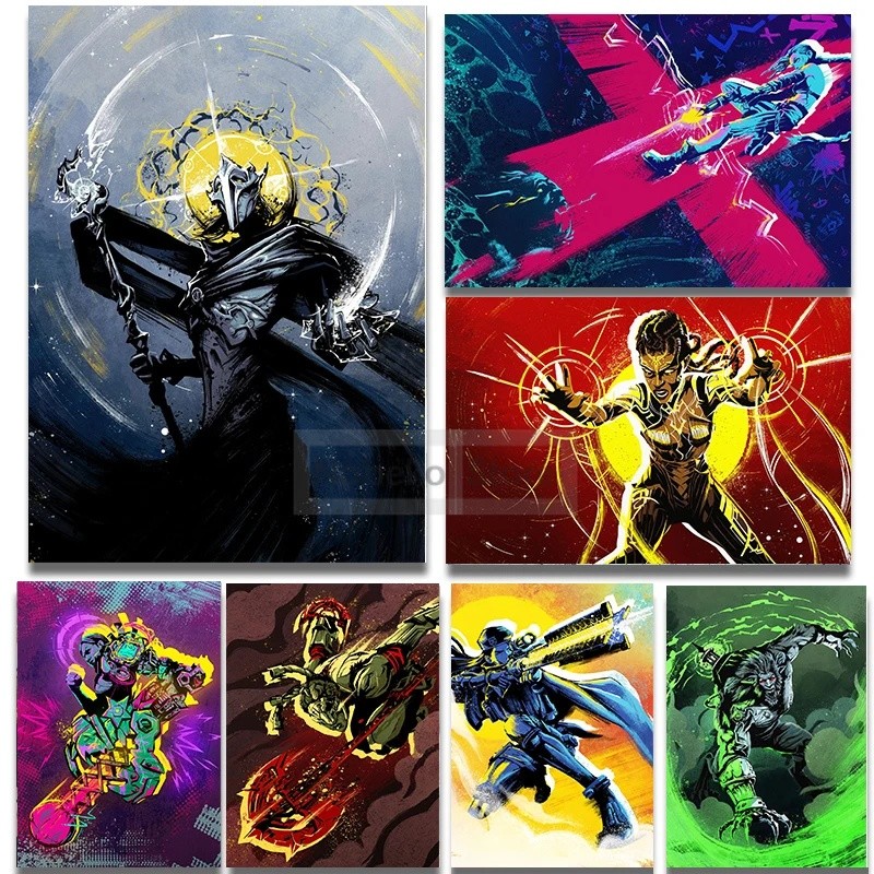 Hoạt Hình Phổ Biến Arcane Graffiti Poster Trò Chơi Cổ Điển LOL In Canvas Tranh Arcane Treo Tường Ngh