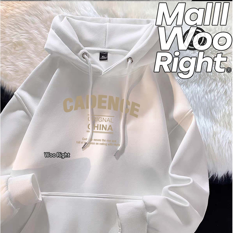 COD Woo Right Áo Hoodie nam Loose Wright Họa tiết ngực trái Âm nhạc mặc thường ngày