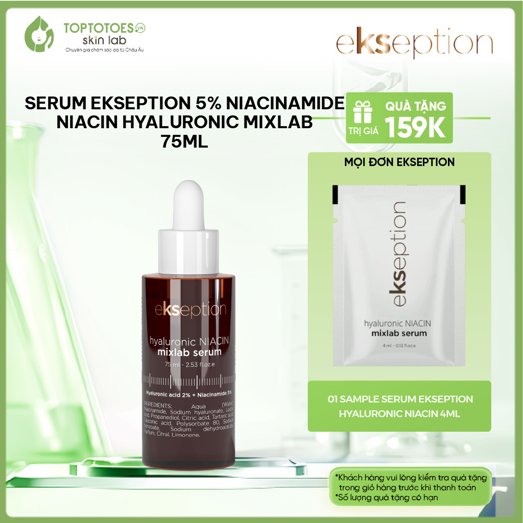 [HÀNG NHẬP KHẨU] Serum Ekseption 5% Niacinamide Niacin Hyaluronic Mixlab giảm mụn, mờ thâm, dưỡng sá