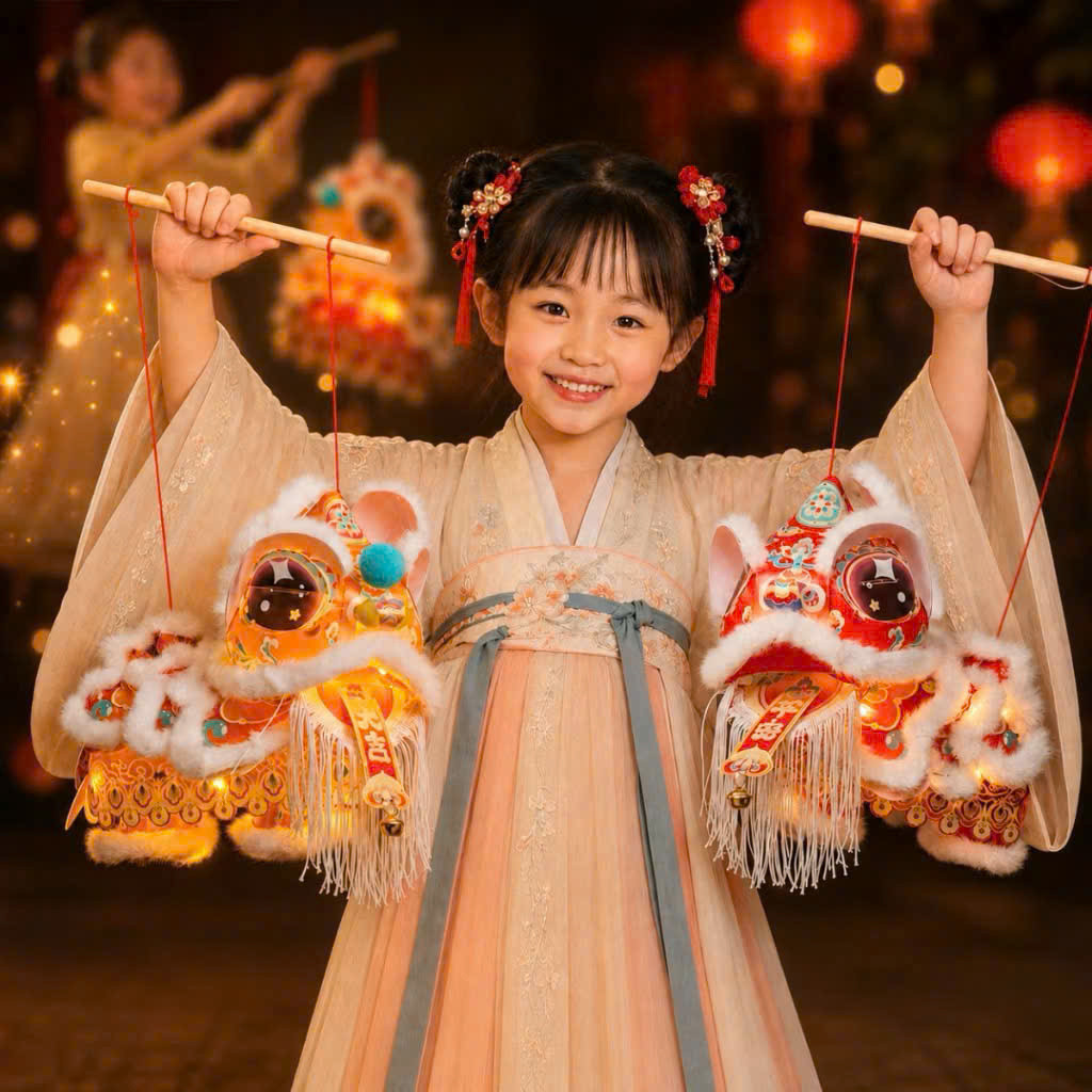 [HỎA TỐC HCM] Đèn lồng múa lân phát sáng cho bé đèn lồng trung thu kỳ lân tự lắp ráp có cán cầm tiện