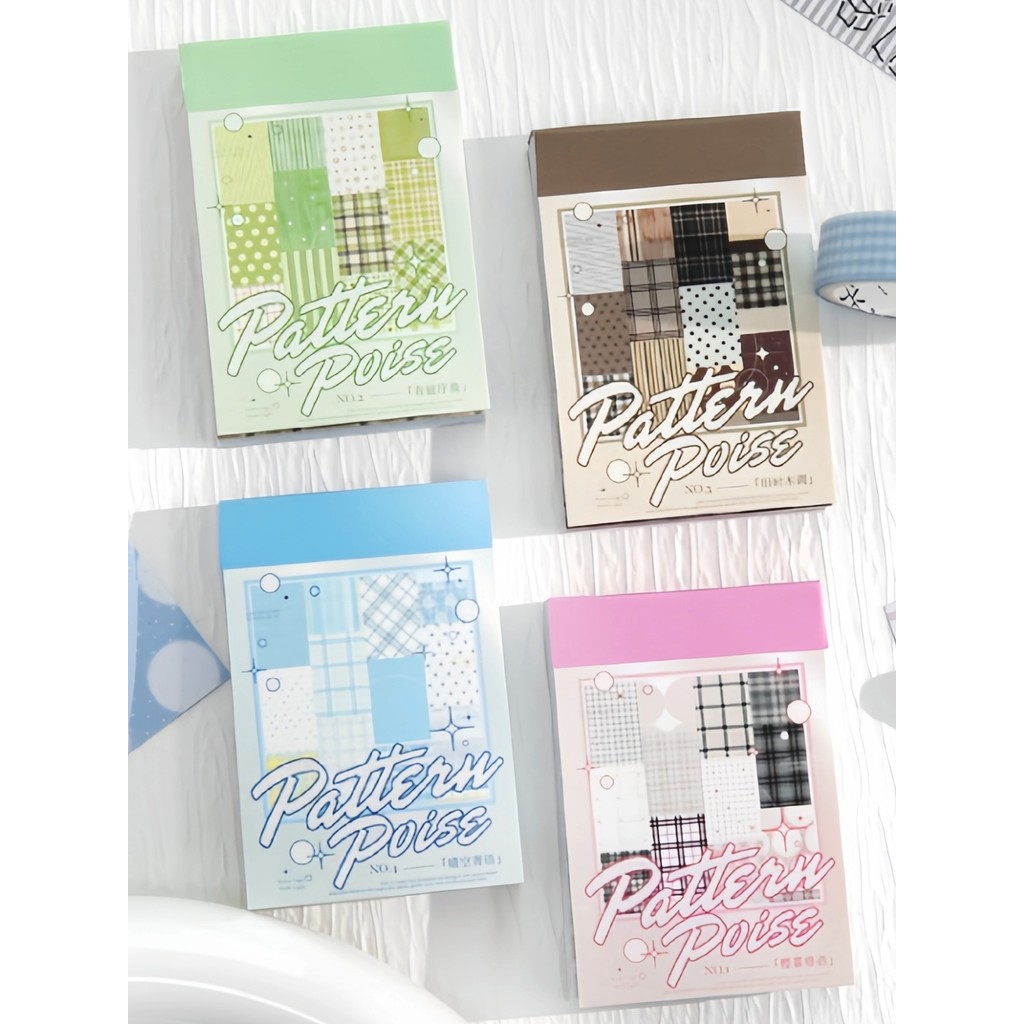 Chạng vạng Giấy Phong Cách Đậu Sách Muối Ngọt Dòng Checkered Checkered Checkered Notebook Sticker Re