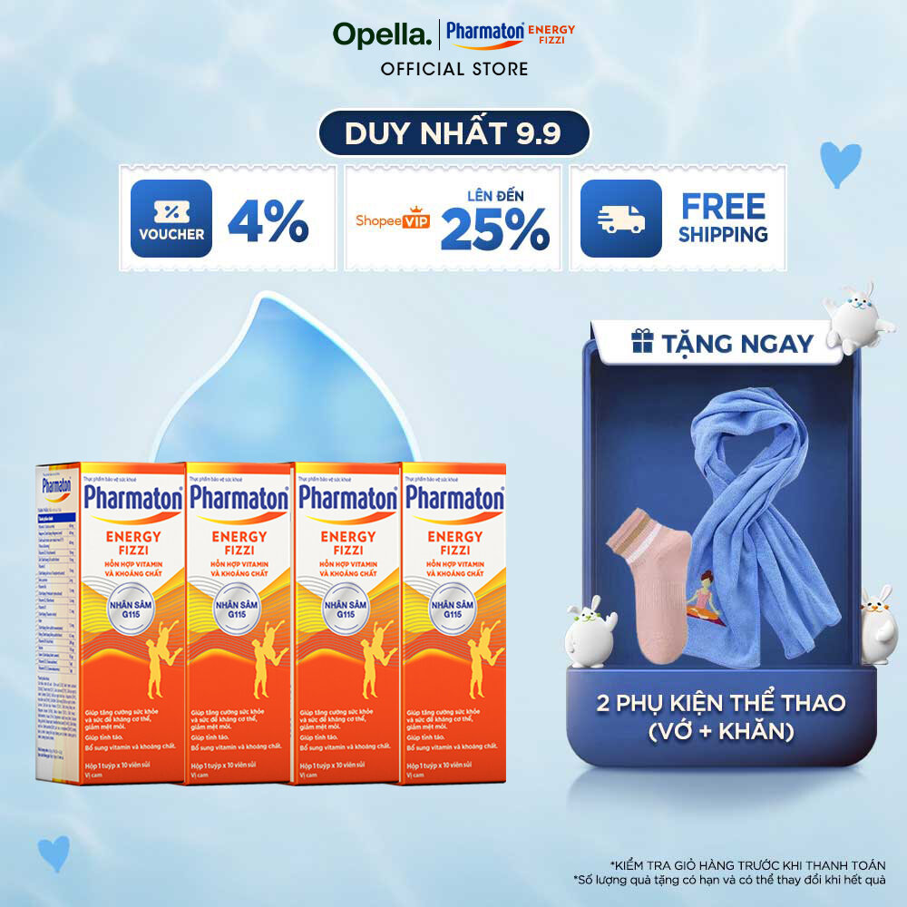 Bộ 4 Thực phẩm bảo vệ sức khỏe Pharmaton Energy Fizzi