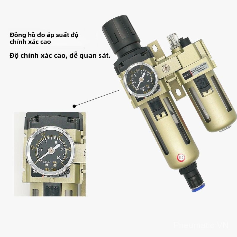 Bộ lọc tách dầu nước khí nén BLCH AC4010-04 cho máy in, bộ đôi AW4000-04/AL4000-04 bền bỉ