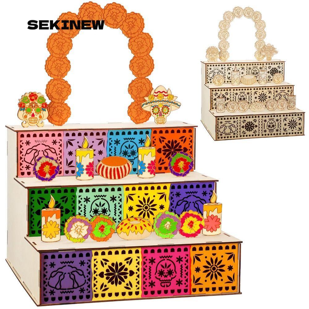 SEKINEW Day Of The Dead Altar, Hộp bóng gỗ thủ công bằng gỗ, Thiết kế hộp bóng cao cấp Thân thiện vớ