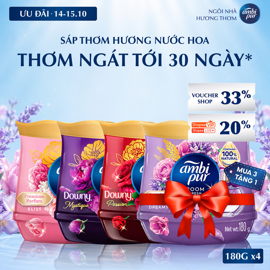 4 ngày 4 hương thơm AMBI PUR Đam Mê + Huyền Bí + Hạnh Phúc + Mộng Mơ
