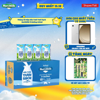 Thùng 48 Hộp Sữa Tươi Tươi Sạch NutiMilk Ít Đường 110ml