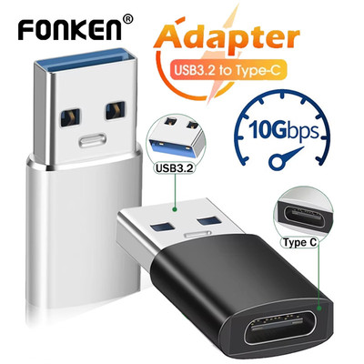 Fonken USB3.2 Sang Type-C Bộ Mở Rộng Bộ Chuyển Đổi Điện Thoại Máy Tính Sạc Nhanh Đầu Nối Truyền 10Gbps