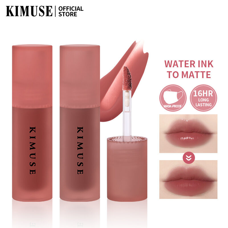 Kimuse Nước Tint Lip Glaze 13 Màu Chống Thấm Nước Lâu Dài Mờ Lỏng Son Bóng Son Môi Chăm Sóc Da