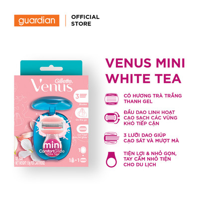 Dao Cạo Mini Gillette Venus Trà Trắng 1 Cán + 1 Lưỡi | Guardian Store