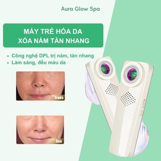 Máy làm mờ nám tàn nhang, phục hồi da, cho da mềm mịn, căng bóng CSSD243 Auraglowspa