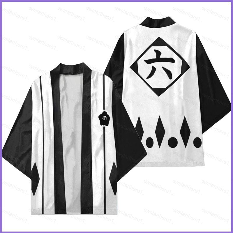 Kimono Haori Cosplay Byakuya - Unisex Cardigan với In 3D | Anime Jacket NS1
