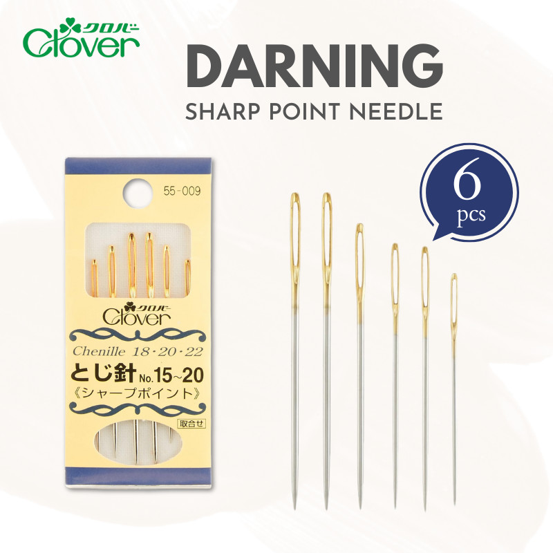 CLOVER DARNING Needle Set - Sharp Point (Set of 6) 55-009