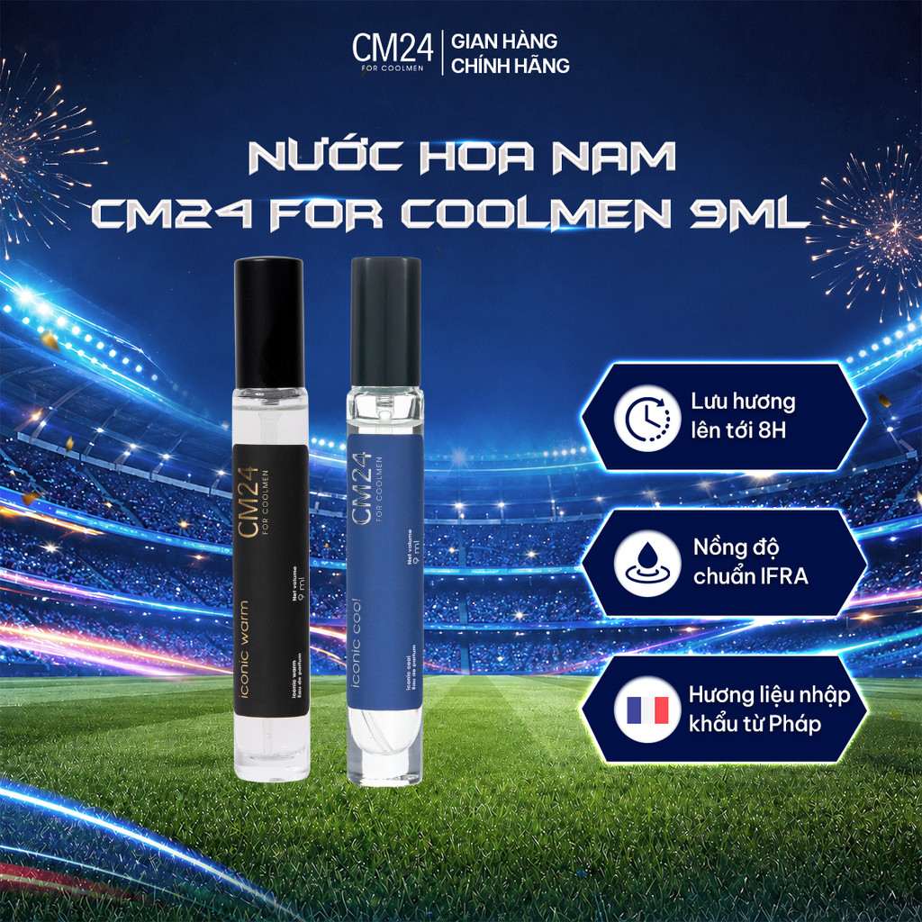 (Combo Best Seller) Nước Hoa Nam CM24 For Coolmen Iconic 9ml Lưu Hương 8h, Thơm Chuẩn Men