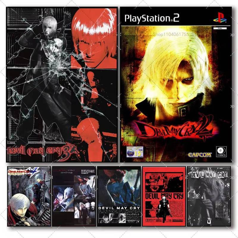 Devil May Cry Game Demon Hunter Dark Gothic Poster Không Khung HD Canvas Treo Tường Nghệ Thuật Tranh