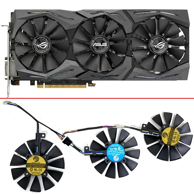 Mới 87mm PLD09210S12HH Quạt Làm Mát Cho ASUS Strix RX480 RX 580 GTX 980Ti R9 390 390X GTX 1060 1070 