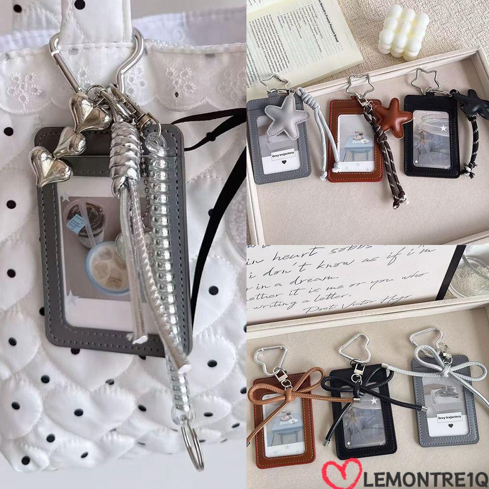 LEMONTREE Kpop Idol Photocard Holder, PU Leather INS Card Holder, Di động Y2k Idol Photo Cards Tay á