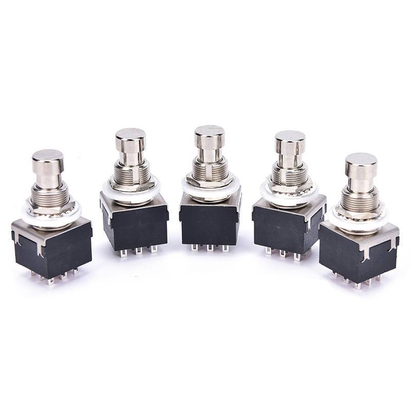 [ZTHOME] 5 Chiếc 3PDT 9 Chân Hiệu Ứng Guitar Stomp Switch Pedal Box Chân Kim Loại True Bypass