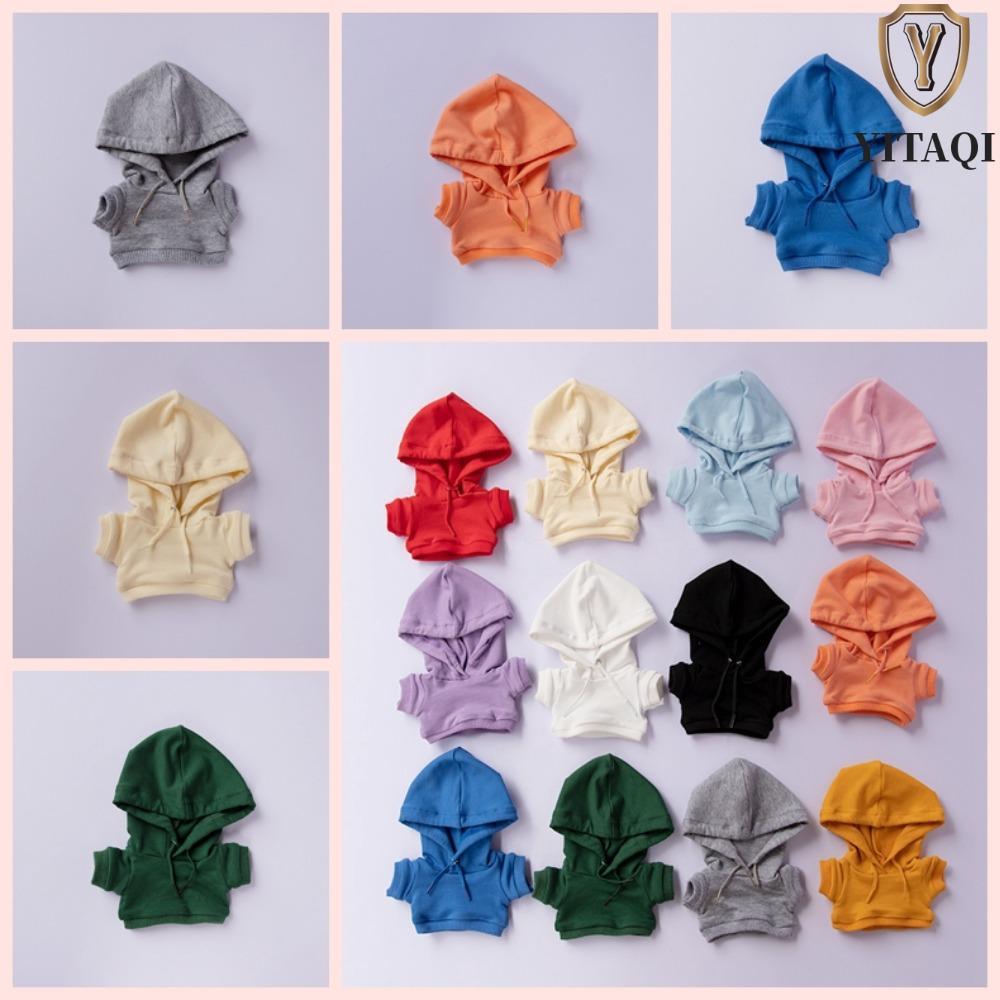 YITAQI Áo hoodie thủ công cho búp bê 10cm, phụ kiện quần áo Quần áo Mini Quần áo búp bê thời trang 1