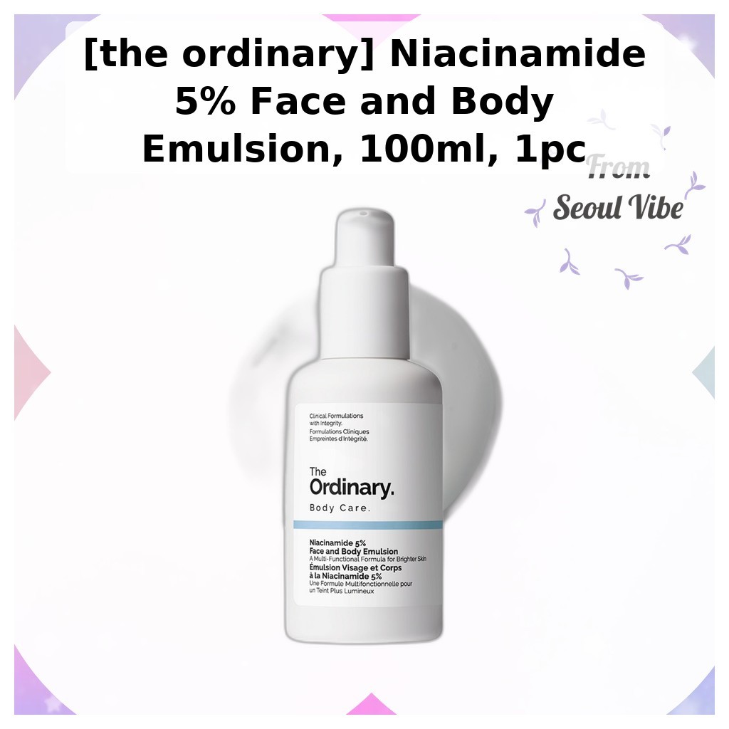 THE ORDINARY [bình thường] Niacinamide 5% Nhũ tương mặt và cơ thể, 100ml, 1pc / Nhũ tương Hàn Quốc /