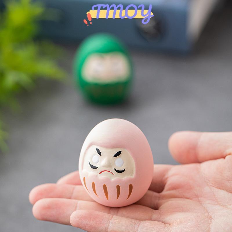 TMOY Nhật Bản Gốm Daruma Tượng Daruma Tumbler Thủ Công Luy Fortune Trang Trí Phong Cảnh Búp Bê Darum