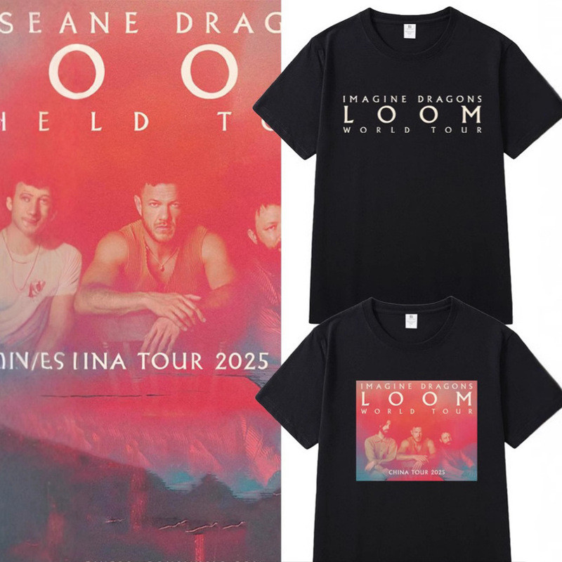 Imagine Dragons Hỗ trợ buổi hòa nhạc Hàng hóa Dream Dragon Band LOOM Cùng phong cách Áo thun ngắn ta