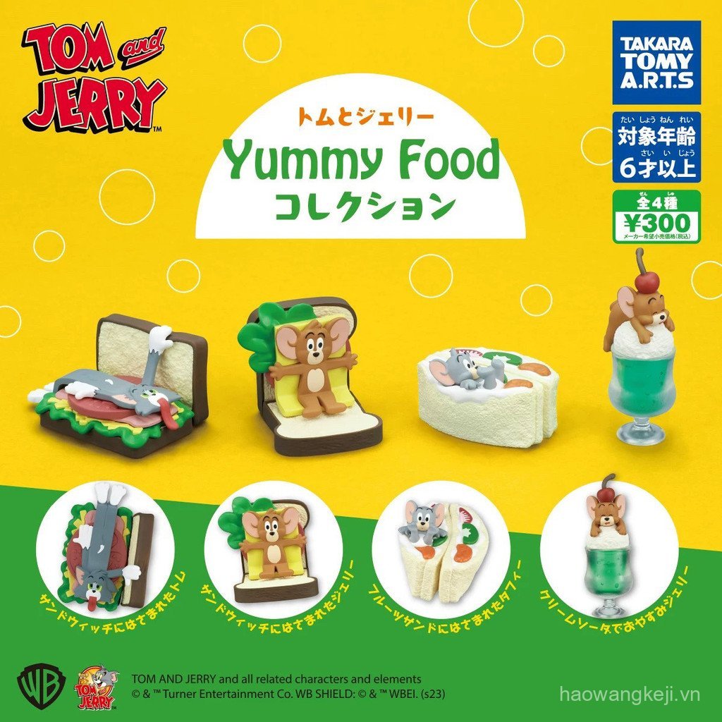 Hàng chính hãng Số lượng lớn Tommy Cat and Mouse Yummy Food Sandwich Món ăn ngon Trang trí mô hình n