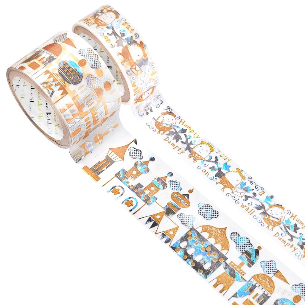 Seal Hall Made in Japan 2-Color Foil Sparkling Masking Tape Star Akari 2 Roll Set Humpty Dumpty Cast