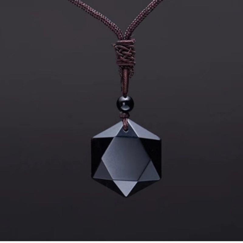 Mặt Dây Chuyền Con lắc Đá Điện Obsidian Mặt Dây Chuyền Tinh Thần Con lắc Năng Lượng Đá Trang Sức Obs