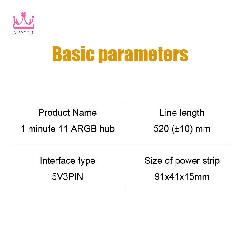 Quạt làm mát PC Maxrrh ARGB HUB 1 đến 11 5V 3Pin Dải đèn LED HUB Adapter SATA Power ARGB Fan Splitte