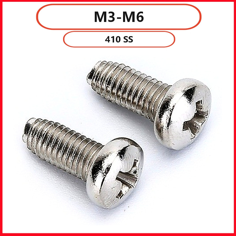 Ốc vít máy Pan Head Phillips M3-M6 SUS410 cho điện tử & lắp ráp chung 【 WJX-R 】