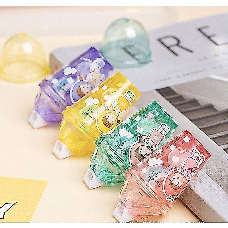 Băng dính 2 mặt dạng kéo Glue tape hình ly nước dễ thương Tẻn Tẻn