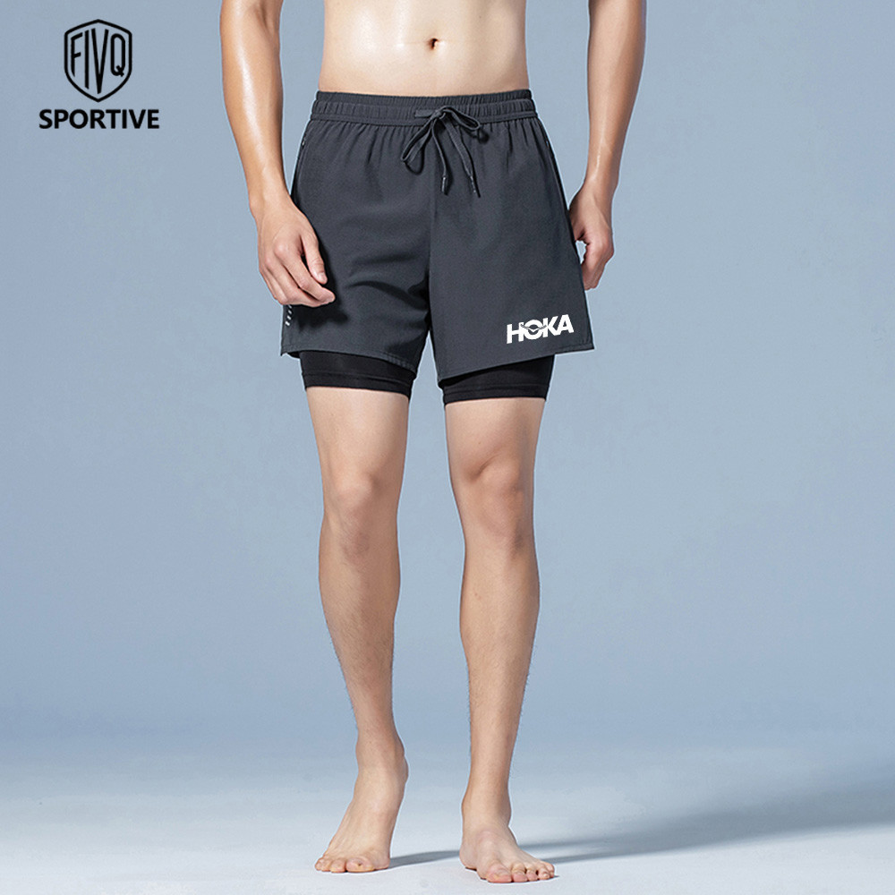 Men's Summer Sports Running Shorts Running Marathon Sports Quick-Drying Lining Fake Two-Piece Traini