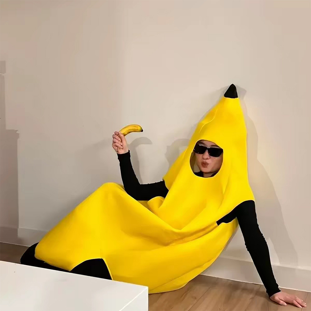 Banana Costume Fruit Jumpsuit Props Suit Banana Suit Dress Up Halloween Costume Funny Fruit